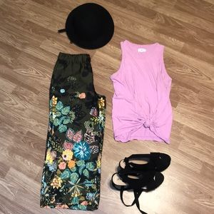 Loft wide leg cropped pants